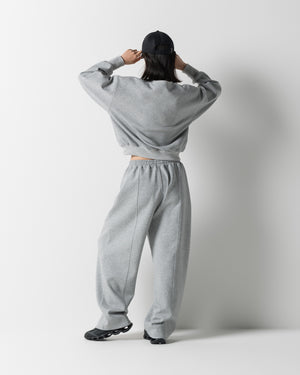 CRONOS WOMEN LIGHTWEIGHT CREW SWEAT【GRAY】