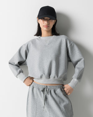 CRONOS WOMEN LIGHTWEIGHT CREW SWEAT【GRAY】