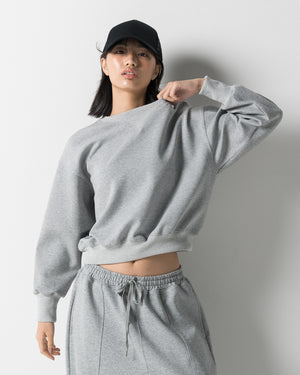 CRONOS WOMEN LIGHTWEIGHT CREW SWEAT【GRAY】
