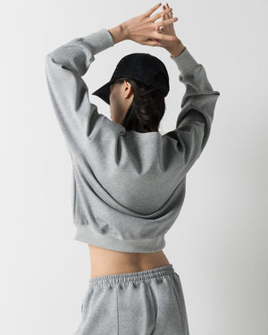 CRONOS WOMEN LIGHTWEIGHT CREW SWEAT【GRAY】