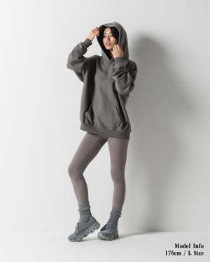 CRONOS WOMEN'S HEAVY DOUBLE HOODIE【GRAY】
