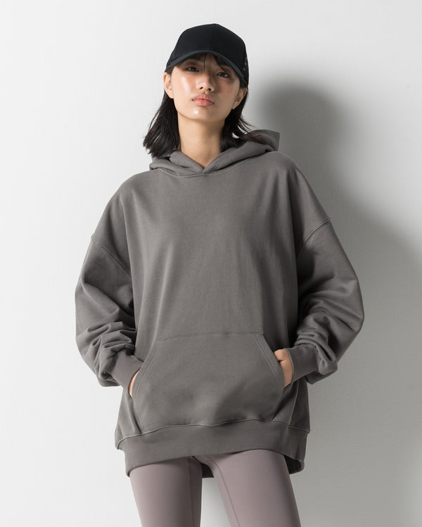 CRONOS WOMEN'S HEAVY DOUBLE HOODIE【GRAY】