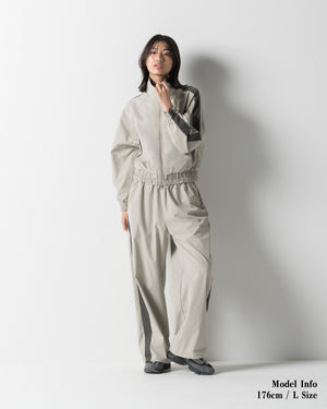 CRONOS WOMEN SIDE LINE DRAWSTRING PANTS【BEIGE】