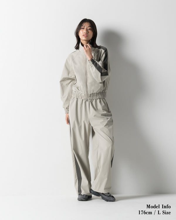 CRONOS WOMEN SIDE LINE DRAWSTRING PANTS【BEIGE】