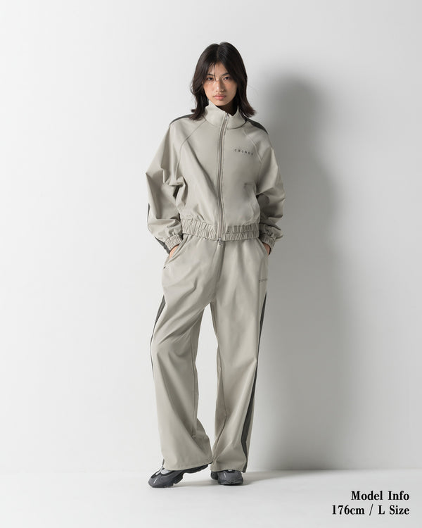 CRONOS WOMEN SIDE LINE DRAWSTRING PANTS【BEIGE】