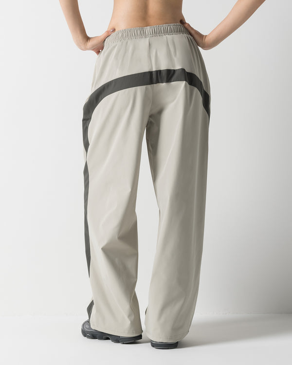 CRONOS WOMEN SIDE LINE DRAWSTRING PANTS【BEIGE】