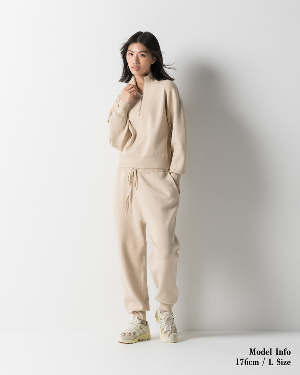 CRONOS WOMEN WARM SWEAT PANTS【BEIGE】