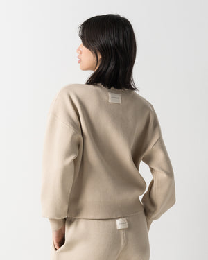 CRONOS WOMEN WARM HALF ZIP SWEAT【BEIGE】