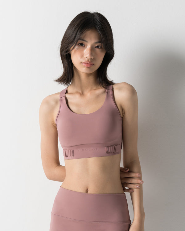CRONOS WOMEN SHAPE BUCKLE STRAP BRA TOP【PINK】