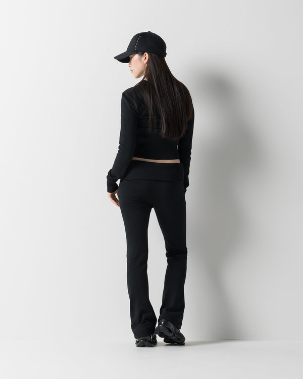 CRONOS WOMEN KNIT ZIP HOODIE【BLACK】