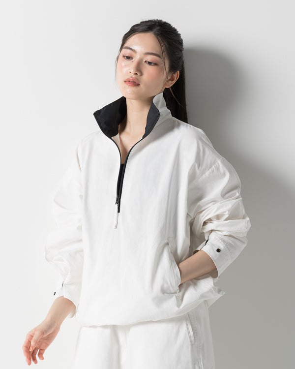 CRONOS WOMEN FRAME HALF ZIP BLOUSON【WHITE】