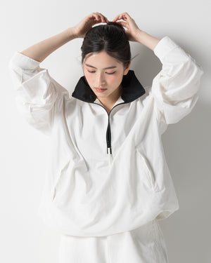 CRONOS WOMEN FRAME HALF ZIP BLOUSON【WHITE】