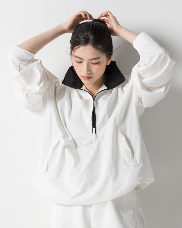CRONOS WOMEN FRAME HALF ZIP BLOUSON【WHITE】