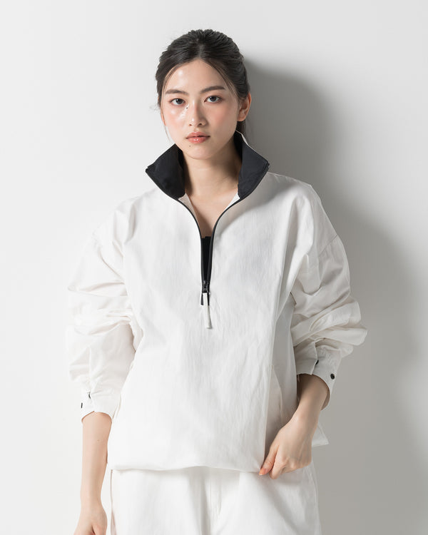 CRONOS WOMEN FRAME HALF ZIP BLOUSON【WHITE】