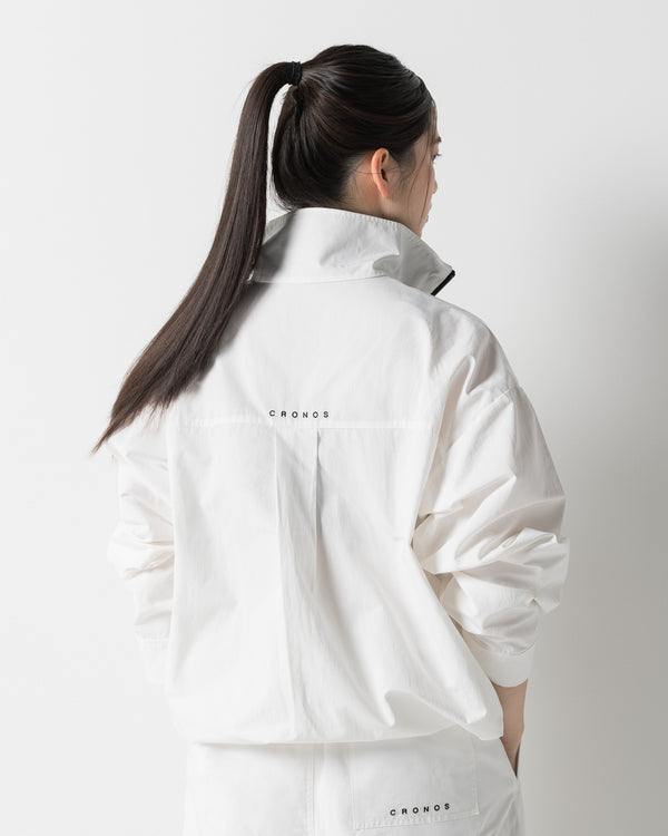 CRONOS WOMEN FRAME HALF ZIP BLOUSON【WHITE】