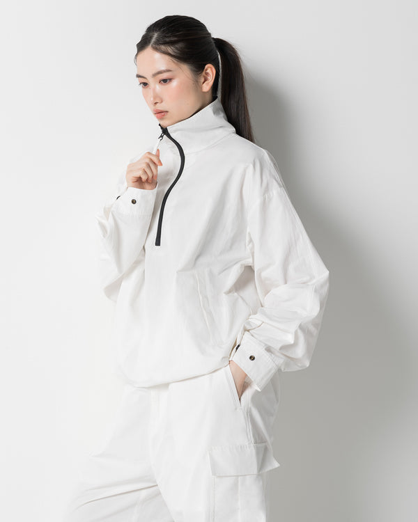 CRONOS WOMEN FRAME HALF ZIP BLOUSON【WHITE】