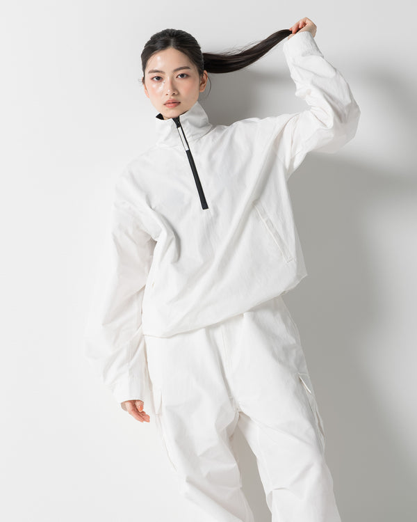 CRONOS WOMEN FRAME HALF ZIP BLOUSON【WHITE】