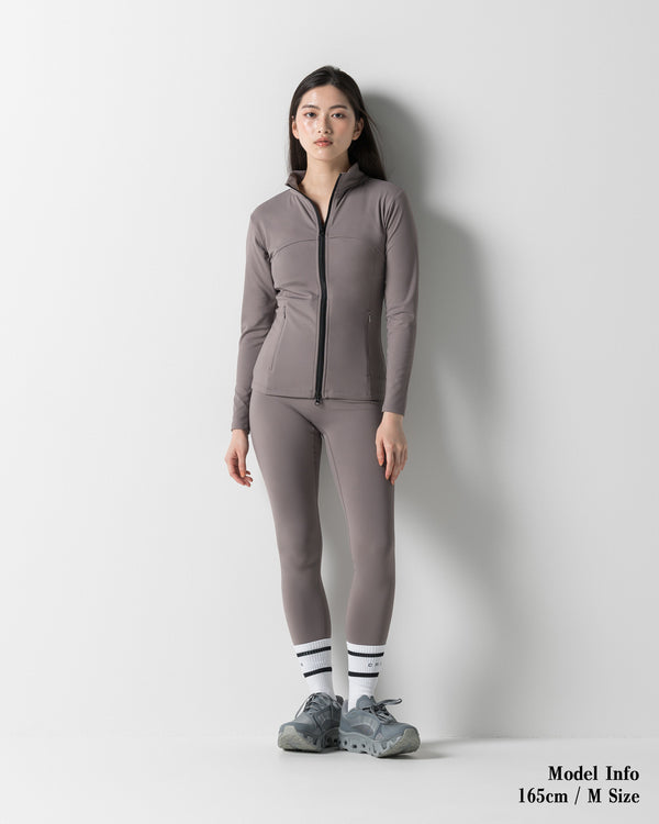 CRONOS WOMEN STAND COLLAR TRACK BLOUSON【GRAY】