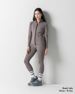 CRONOS WOMEN STAND COLLAR TRACK BLOUSON【GRAY】