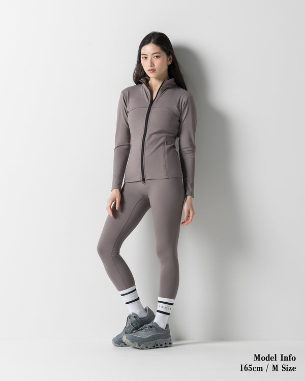 CRONOS WOMEN STAND COLLAR TRACK BLOUSON【GRAY】