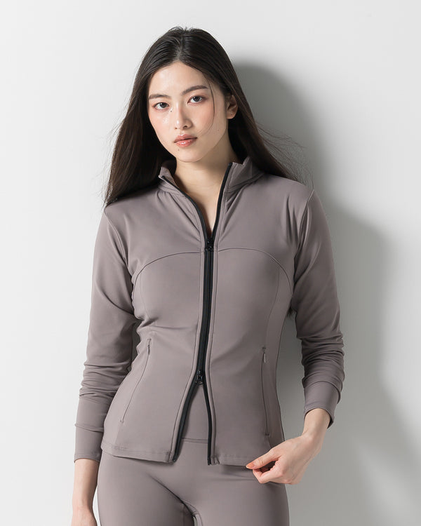 CRONOS WOMEN STAND COLLAR TRACK BLOUSON【GRAY】