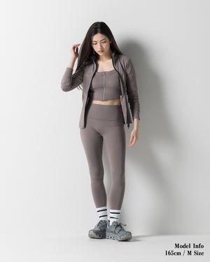 CRONOS WOMEN STAND COLLAR TRACK BLOUSON【GRAY】