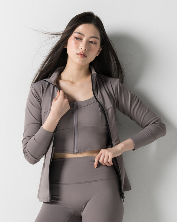 CRONOS WOMEN STAND COLLAR TRACK BLOUSON【GRAY】