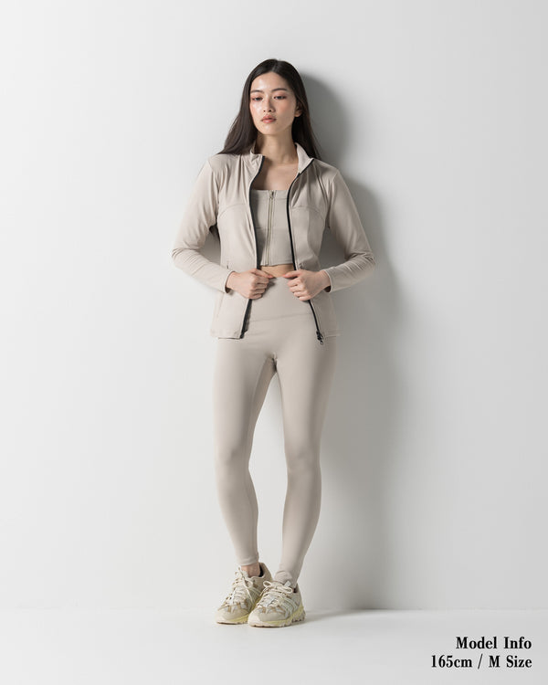 CRONOS WOMEN STAND COLLAR TRACK BLOUSON【BEIGE】