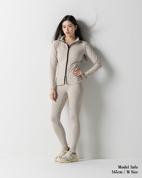 CRONOS WOMEN STAND COLLAR TRACK BLOUSON【BEIGE】