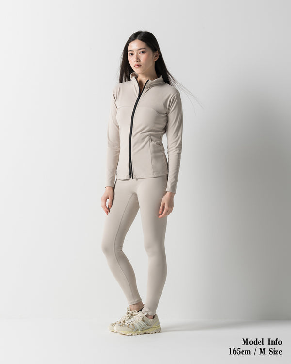 CRONOS WOMEN STAND COLLAR TRACK BLOUSON【BEIGE】