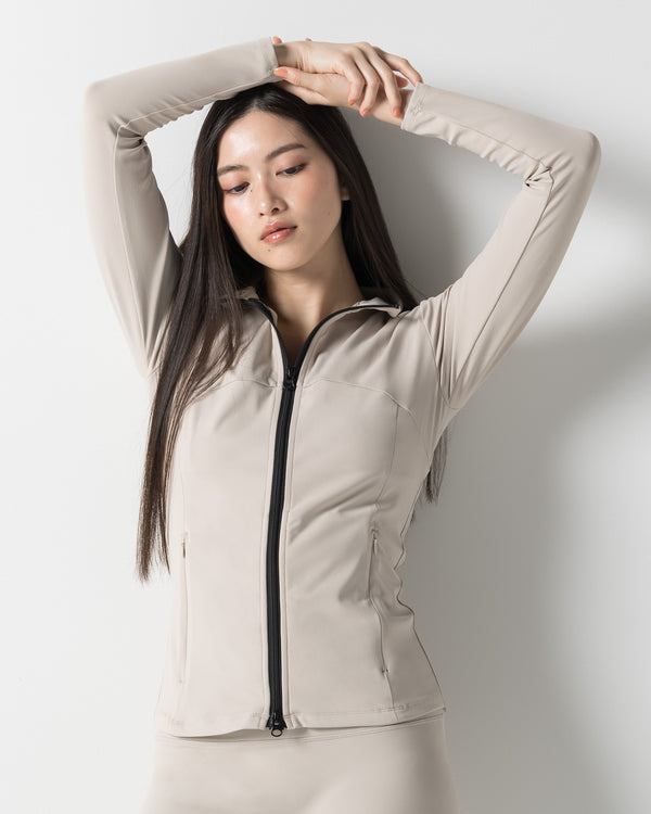 CRONOS WOMEN STAND COLLAR TRACK BLOUSON【BEIGE】