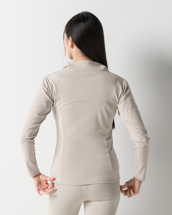 CRONOS WOMEN STAND COLLAR TRACK BLOUSON【BEIGE】