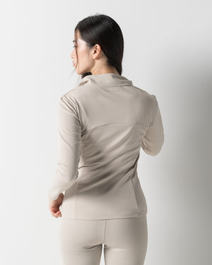 CRONOS WOMEN STAND COLLAR TRACK BLOUSON【BEIGE】