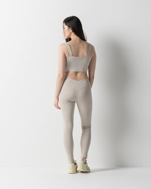 CRONOS WOMEN TRACK LEGGINGS【BEIGE】