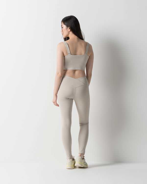 CRONOS WOMEN TRACK LEGGINGS【BEIGE】