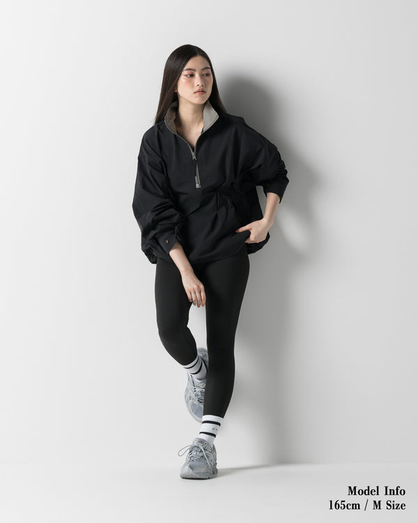 CRONOS WOMEN FRAME HALF ZIP BLOUSON【BLACK】