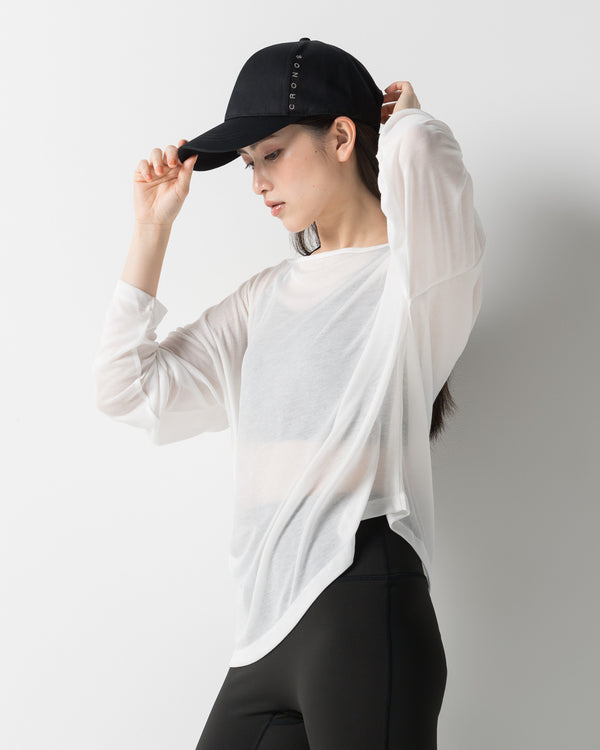 CRONOS WOMEN DRAPE FLARE LONG SLEEVE【WHITE】