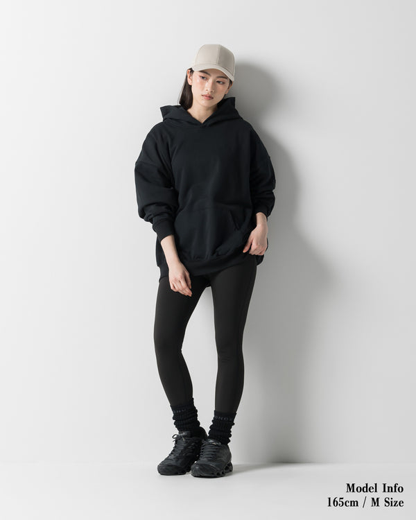 CRONOS WOMEN HEAVY DOUBLE HOODIE【BLACK】