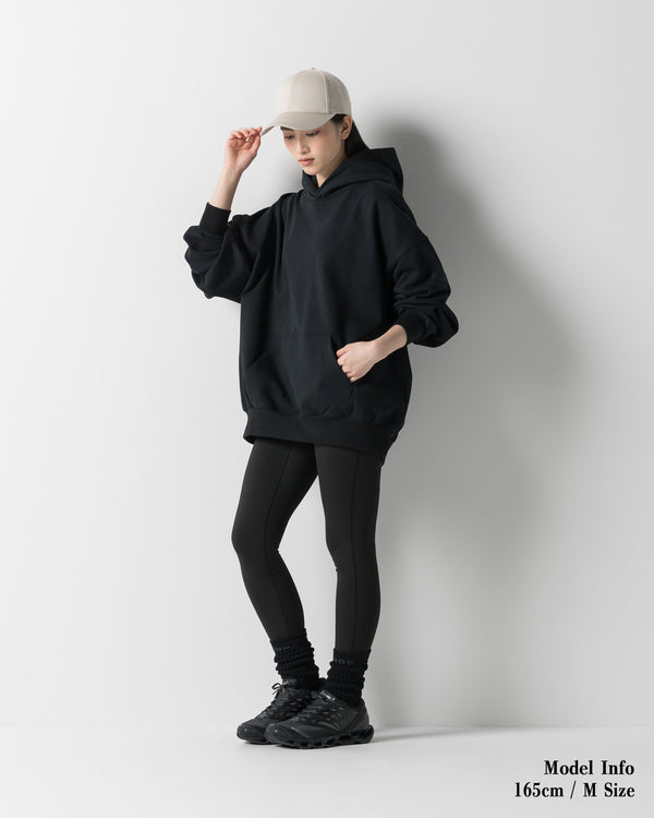 CRONOS WOMEN HEAVY DOUBLE HOODIE【BLACK】