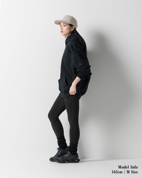 CRONOS WOMEN HEAVY DOUBLE HOODIE【BLACK】