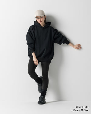 CRONOS WOMEN HEAVY DOUBLE HOODIE【BLACK】