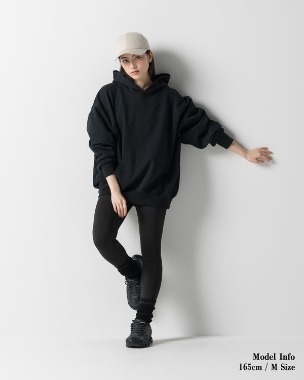 CRONOS WOMEN HEAVY DOUBLE HOODIE【BLACK】