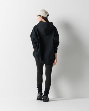 CRONOS WOMEN HEAVY DOUBLE HOODIE【BLACK】