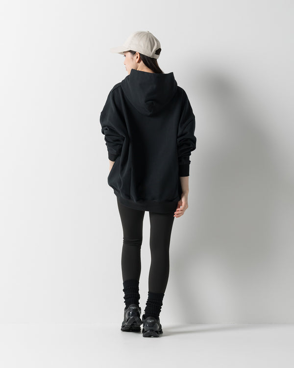 CRONOS WOMEN HEAVY DOUBLE HOODIE【BLACK】