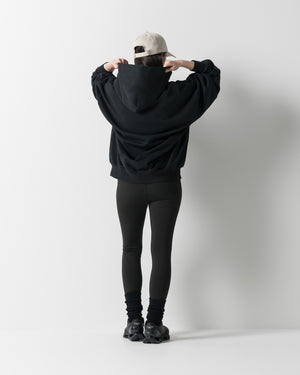 CRONOS WOMEN HEAVY DOUBLE HOODIE【BLACK】
