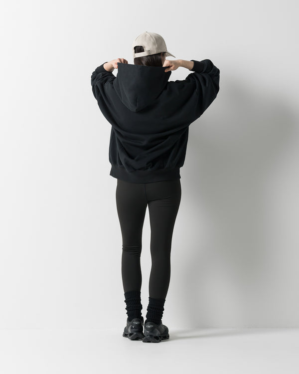 CRONOS WOMEN HEAVY DOUBLE HOODIE【BLACK】