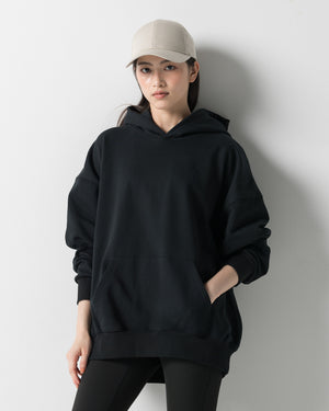 CRONOS WOMEN HEAVY DOUBLE HOODIE【BLACK】