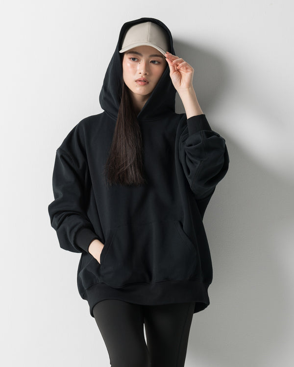 CRONOS WOMEN HEAVY DOUBLE HOODIE【BLACK】