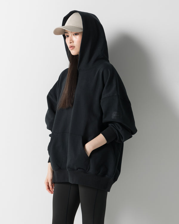 CRONOS WOMEN HEAVY DOUBLE HOODIE【BLACK】