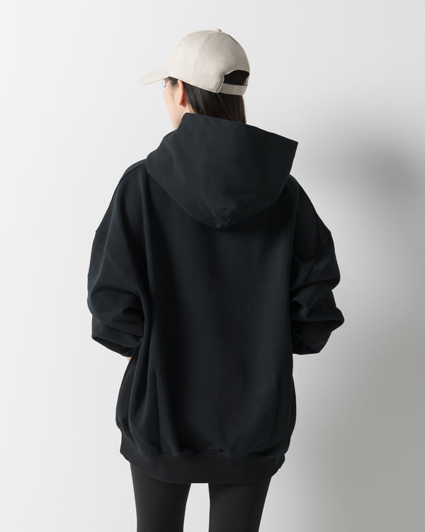 CRONOS WOMEN HEAVY DOUBLE HOODIE【BLACK】